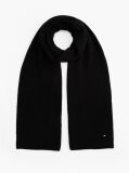 Black Hilfiger Flag Embroidery Scarf with Cashmere  Men