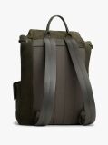 Green Soft Suede Logo Flap Backpack  Men