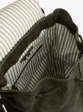 Green Soft Suede Logo Flap Backpack  Men