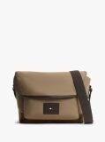 Brown Heritage Logo Patch Crossbody Satchel  Men