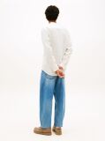 White Regular Fit Band Collar Linen Blend Shirt  Men