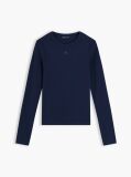 Blue Ribbed Slim Long Sleeve T-Shirt  Women