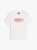 White Wavy Flag Ribbed Slim T-Shirt  Women