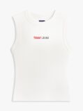 White Essential Logo Slim Ribbed Tank Top  Women