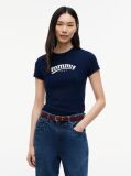 Μπλε T-Shirt Σε Στενή Γραμμή Με Λογότυπο  Γυναίκες