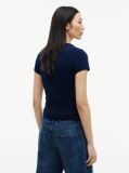Μπλε T-Shirt Σε Στενή Γραμμή Με Λογότυπο  Γυναίκες
