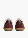 Red Leather Mixed Texture Enamel Flag Sneakers  Women