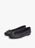 Black Logo Charm Quilted Leather Ballerinas  Women