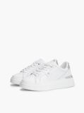 Άσπρο TH Monogram Δερμάτινα Sneakers Με Πλατφόρμα  Γυναίκες