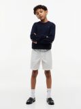 White Essential Signature Belt Loose Chino Shorts  Boys