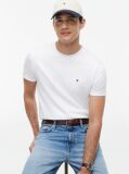 White Flag Embroidery Interlock Slim Fit T-Shirt  Men