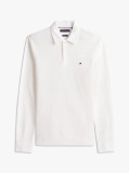 Beige Herringbone Jacquard Long Sleeve Polo Shirt  Men