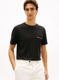 Black Global Stripe Pocket Pique Jersey T-Shirt  Men