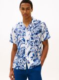 Multi Regular Fit Floral Print Linen Short Sleeve Shirt  Men