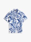 Multi Regular Fit Floral Print Linen Short Sleeve Shirt  Men