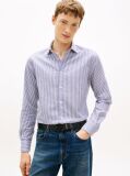 Μπλε Smart Casual Ριγέ Πουκάμισο Slim Με Τεχνολογία TH Flex  Άνδρες