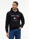 Μαύρο Fleece Hoody Με Κεντητό Λογότυπο  Άνδρες