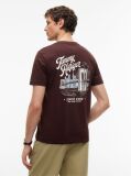 Καφέ T-Shirt Με Κλασική Λαιμόκοψη Και Πίσω Σχέδιο  Άνδρες
