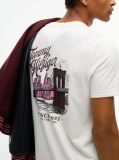 Μπεζ T-Shirt Με Κλασική Λαιμόκοψη Και Πίσω Σχέδιο  Άνδρες