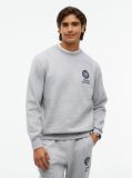 Grey Peached Fleece Crew Neck Sweatshirt  Men