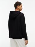 Black Logo Mixed Texture Twill Hoody  Men