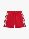 Red Global Stripe Mid Length Swim Shorts  Boys