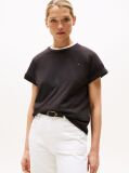 Black Textured Crew Neck T-Shirt  Women