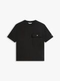 Black Gold-Tone Button Pocket Relaxed T-Shirt  Women