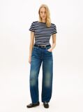 Multi Slim T-Shirt Με Χρυσά Κουμπιά Και Boat Λαιμόκοψη  Γυναίκες