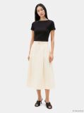 Black Gold-Tone Button Slim Boat Neck T-Shirt  Women