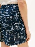 Multi Flag Embroidery Pure Linen Shorts  Women