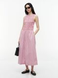Multi Stripe Smock Sleeveless Fit And Flare Maxi Dress  Women
