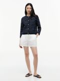 Blue Gold-Tone Button Boxy Cardigan  Women