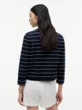 Blue Gold-Tone Button Boxy Cardigan  Women