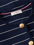 Blue Gold-Tone Button Boxy Cardigan  Women