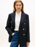 Μπλε Άνετο Blazer Με Διπλή Σειρά Κουμπιών Από Μάλλινο Μείγμα  Γυναίκες