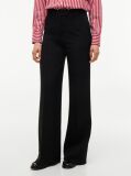 Black Straight Wide Leg Tuxedo Trousers  Women