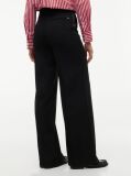 Black Straight Wide Leg Tuxedo Trousers  Women