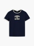 Μπλε Slim T-Shirt Με Varsity Λογότυπο  Γυναίκες