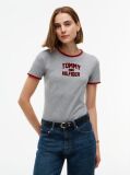 Γκρι Slim T-Shirt Με Varsity Λογότυπο  Γυναίκες