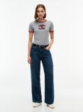 Γκρι Slim T-Shirt Με Varsity Λογότυπο  Γυναίκες