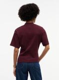 Κόκκινο T-Shirt Με Χρυσά Κουμπιά Και Λαιμόκοψη Mock  Γυναίκες