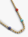 Gold Gold-Plated Semi-Precious Bead Necklace  Women