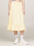 Yellow Tiered Flared Midi Skirt  Women