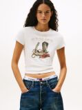 White Graphic Slim T-Shirt  Women