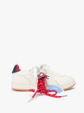 Beige Leather Archive Court Trainers With Charms  Women