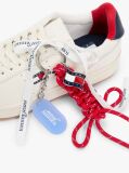 Beige Leather Archive Court Trainers With Charms  Women