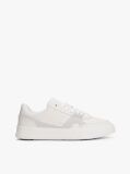 Multi Leather Contrast Panel Court Trainers  Men