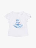Άσπρο T-Shirt Με Σχέδιο Και Μανίκι Με Βολάν  Βρεφικά