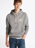 Grey Logo Embroidery Hoody  Men